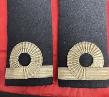 ROYAL NAVY PAIR OF VINTAGE SUB-LIEUTENANT LEATHER BACKED BULLION SHOULDER BOARDS