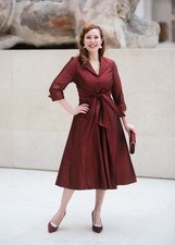 BNWT Bombshell by Katya Wildman Grace Sangria Silk Dupion Dress size 10