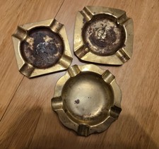 Old Vintage Brass Ashtrays