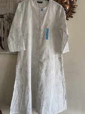 Cotton Long White Kurti -
