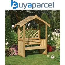 Rowlinson Salisbury Arbour Wooden Timber Garden Seat Bench Trellis