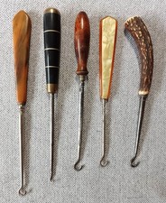 Vintage Button Hooks, set of 5. Various designs. Free UK Postage