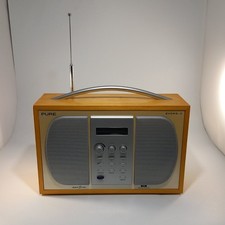 Pure Evoke-2 DAB Digital Radio Light Wood – Tested, Working, Fuzzy Audio - GC