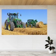Tractor Harvesting Straw In