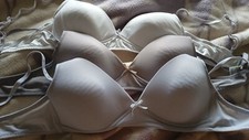 34A X 3 Marks & Spencer/Matalan Non Wired Full Cup Cotton Rich Bras. Opaque 