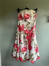 Beautiful Floral Strapless Debut Dress Size 8 Prom Vintage Retro Lindy Hop Vibe