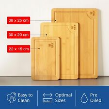 Chopping Board Set 3-Piece Wooden Bamboo Cutting Boards Small Medium Large