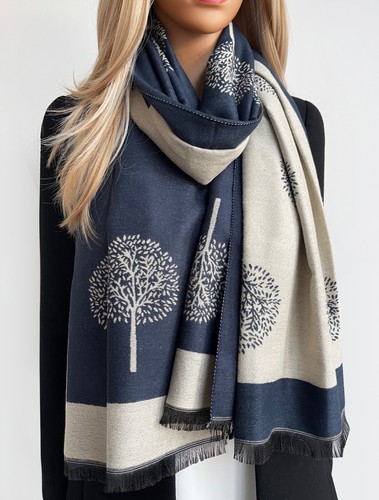 Navy tree life blanket - navy, of