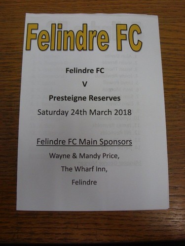 2018 felindre v - 24/03/2018,