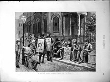 Old Sandwich-Men Boards Taking Mid Day Rest Strand London Adverts 188 Victorian