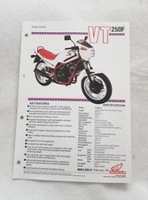 HONDA VT250F Motorcycle Sales Spec Leaflet FEB 1983