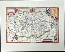 Saxton Map of Norfolk Print