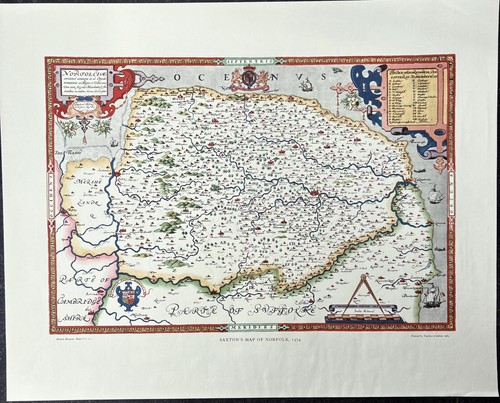 Saxton map norfolk - map, of