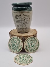 Antique Old DAIRY Cream Pot Green Top  JORDAN & PAWLEY Maidstone,Kent  c1918 