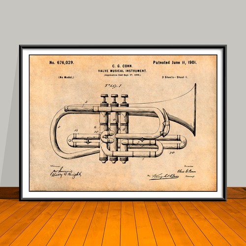 1901 cornet patent print - 1901,