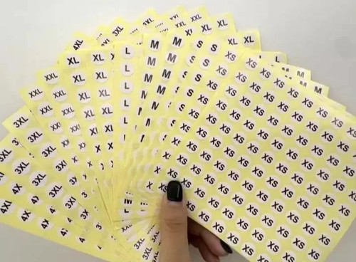 Clothing size stickers - size,