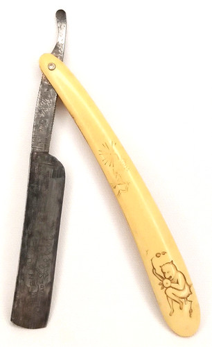 Antique 1910s straight - straight, razor