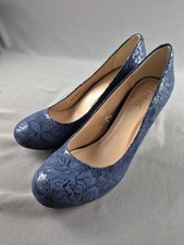 Lotus Heeled Court Shoes UK Size 6 Blue Floral Sparkle Courts Heels