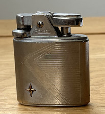 Vintage Ronson Gold Star Chrome Gas Pocket Lighter - Rare 5cm x 4cm Spare Repair