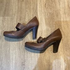 Next Leather Shoes 3.5 / 36 Brown Midheel Sole Revive