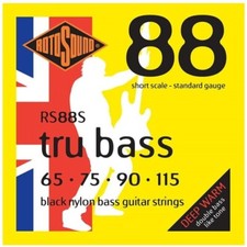 Rotosound RS88S Tru Bass Black Nylon Flatwound Bass Strings - 65-115 - Short Sca