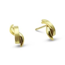Gold Earrings - 9ct Gold Earrings Ladies Satin Polished
