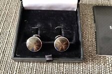 Montblanc Cufflinks Boxed With Original Paperwork Grey Platinum Plated