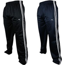 New Mens Tracksuit Bottoms Joggers Striped Silky Casual Gym Jogging Sweat Pants