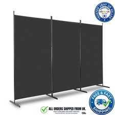 6ft trifold room divider - 6ft, black