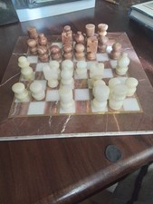 marble chess set and board