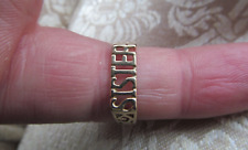 Pretty Hallmarked 9ct Gold Sister ring.   1.59g.    size.   N1/2.