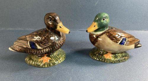 Quail pottery salt pepper - salt,