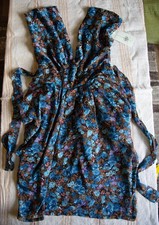 blue chiffon v neck &back