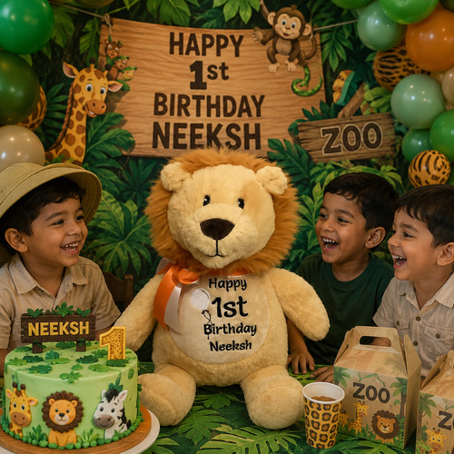 Personalised lion embroidered - personalised,