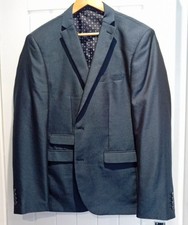  Next Blue Suit 2-Piece  Jacket 44R, Trouser 34R. never Worn. MOD 1960s style
