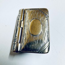 Antique Vintage Vesta Book Shape Match & Stamp Holder/Case