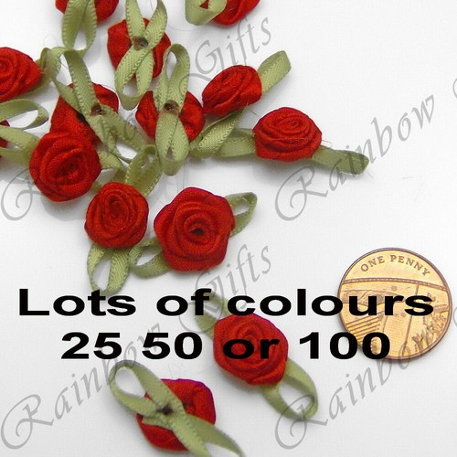 Ribbon rose buds satin - ribbon, buds,