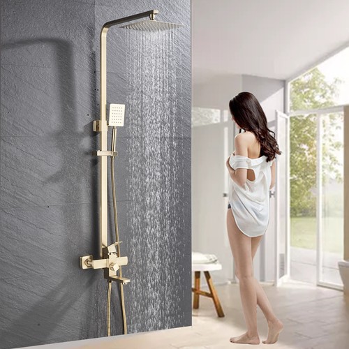 Brushed gold shower - brushed,