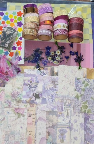 Purple pink gold floral - pink,