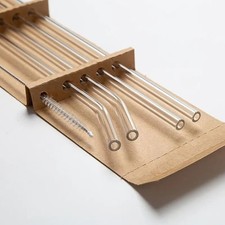 Set of 5 pcs Glass Straws with