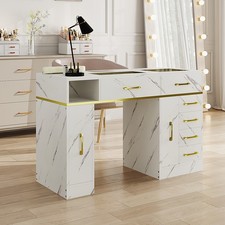 White marble manicure table - white,