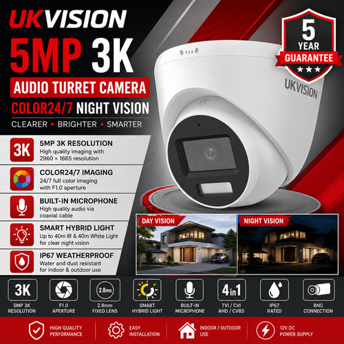 Ukvision 5mp audio cctv - ukvision,