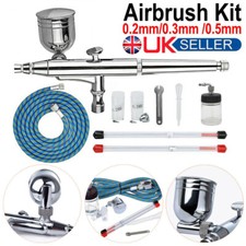 Air Brush Spray Gun Airbrush Kit Dual Action Art Paint Crafts 0.2mm/0.3mm /0.5mm