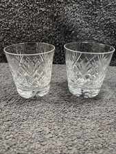 2  Webb Corbett Style Tumblers Crystal Glasses - Georgian Pattern 3" Hall Marked