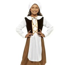 Girls Brown Tudor Girl Costume