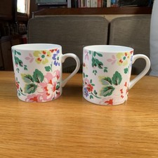 2 x Cath Kidston Straight Mugs Floral Pattern Ceramic