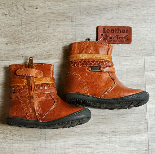 Woeffies brown leather ankle - brown,