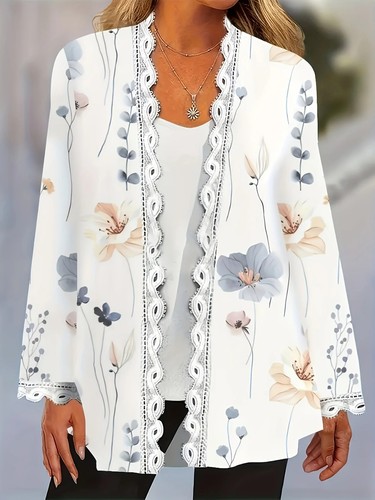 Women floral print - print, cardigan