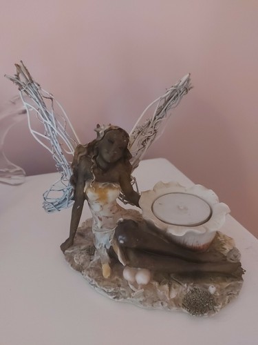 Fairy figurine with candle - fairy,