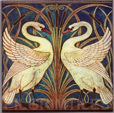Walter Crane Swans Kiln Fired